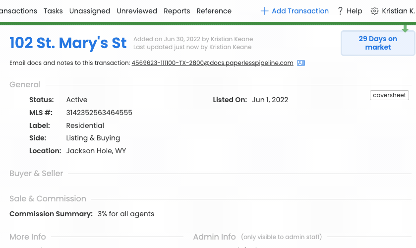 Add a note to a transaction