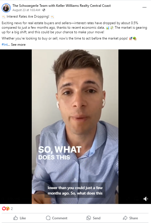 The Schwaegerle Team educational Facebook video post