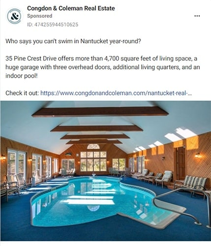 Congdon & Coleman Real Estate Facebook listing post