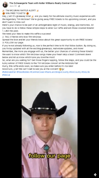 Schwaegerle Team contest engagement Facebook post