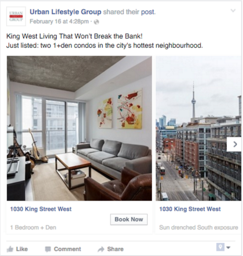 Urban Lifestyle Group Facebook carousel post