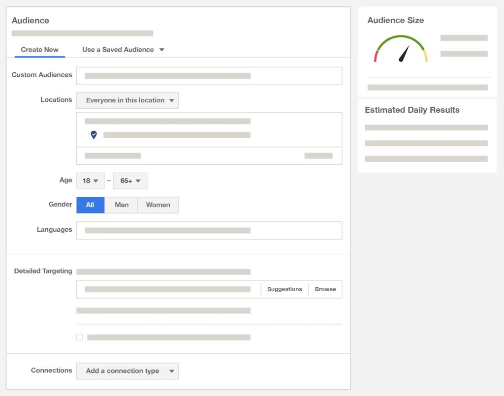 Facebook Ads Manager audience location targeting