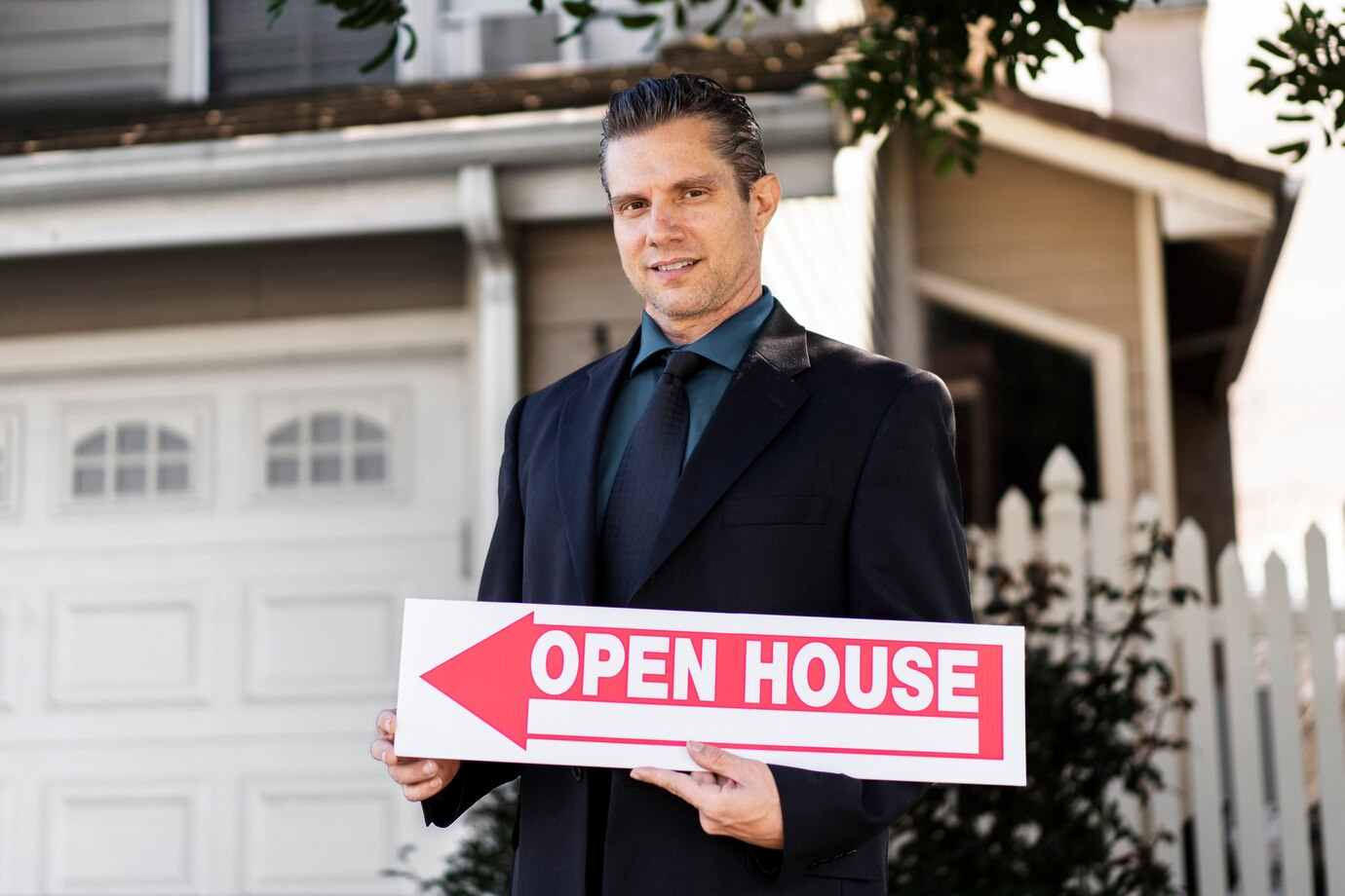 Sales agent preparing to present a house